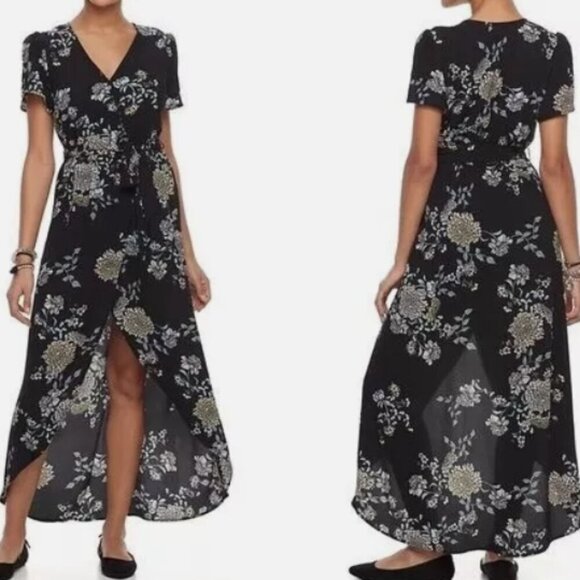 Candie's purple floral high/low dress w/ built-in shorts sz XL [juniors'] - Picture 2 of 14